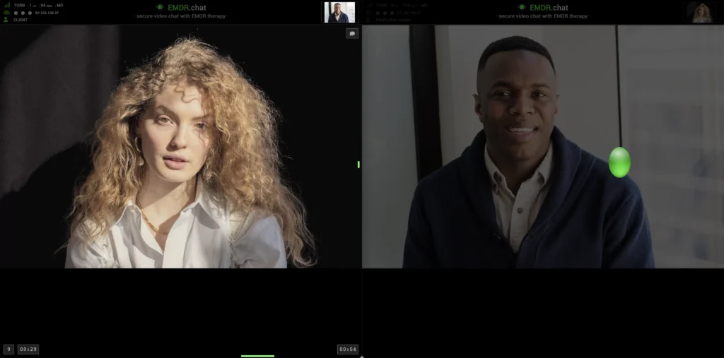 emdr_example_2 Host & client window. With EMDR-animation.