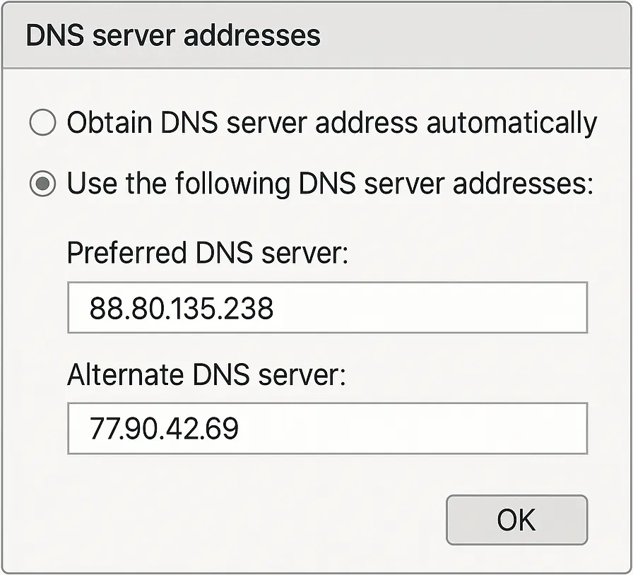 FFD network settings WIN